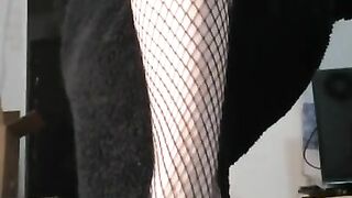 my legs in mesh pantyhose