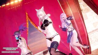 MMD Loona - PTT (Paint The Town) Sexy Kpop Dance Ahri Akali Seraphine League of Legends KDA