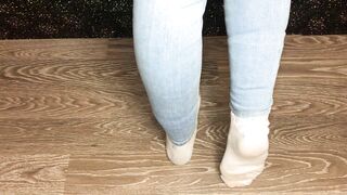 Sexy student after study snow dirty socks and stinky foot domination pov