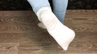 Sexy student after study snow dirty socks and stinky foot domination pov