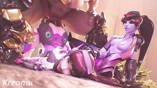 Overwatch - Dva & Widowmaker Orgasmic Doggy With Massive Cumshot (Sound)