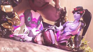 Overwatch - Dva & Widowmaker Orgasmic Doggy With Massive Cumshot (Sound)