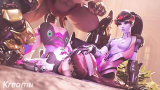 Overwatch - Dva & Widowmaker Orgasmic Doggy With Massive Cumshot (Sound)