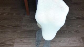 teen girl shows her socks and foot fetish pov