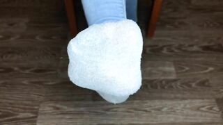 teen girl shows her socks and foot fetish pov