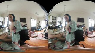 VR Brunch Finger Bang - Blue Haired Alt Girl Cali Reign Cums Without Asking