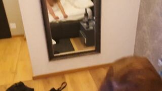 Wife records herself with bull in a hotel room for cuck to watch later