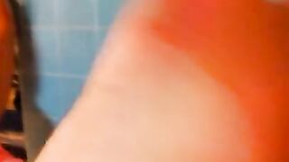 Old Vid PINKMOONLUST Hairy Legs Hairy Pussy Dirty Girl Pink Dress Pees Bathtub Gets Pee on FEET FOOT