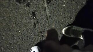 Very risky drinking Pee in the middle of the street