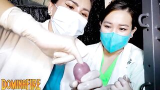 2 Sadistic Nurses Finger Sounding Slave