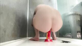 April Having Fun In The Shower With Dildo