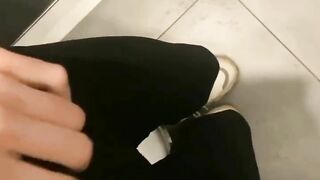 naked masturbate in the toilet of the cinema