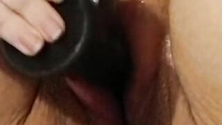 German fat slut lets a big black silicone cock in her dripping wet cunt Pussy