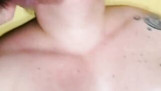 Bbw hairy wife facialized while she's masturbating herself