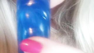 Trying to make my plastic cock cum