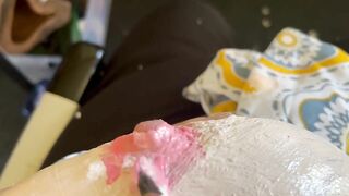 Painting my boob to use in a painting, I will later auction for fun ;)