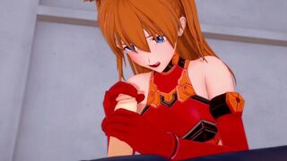 Asuka Handjob and Blowjob | Neon Genesis Evangelion Hentai Parody