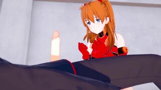 Asuka Handjob and Blowjob | Neon Genesis Evangelion Hentai Parody