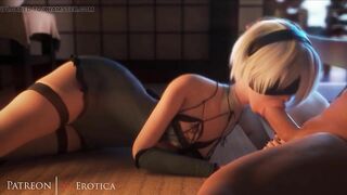 NieR:Automata 3D porn: 2B blowjob