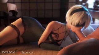 NieR:Automata 3D porn: 2B blowjob