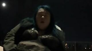 Bbw Solo Outdoor Public Vibrator Cum