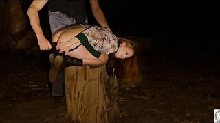 Anal fetish submissive teen beauty in the woods submits to her dom for anal euphoria after toy play