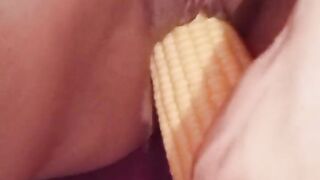 Corn sex toy enters My wet and hot vagina