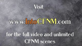 CFNM femdoms sucking guy in group action