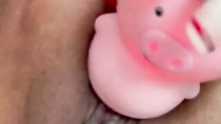 Testing a vibrator on the clitoris, a new sex toy on your favorite Latina, moaning and opening pussy