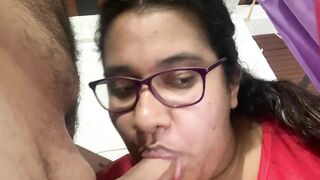 Colombian doing oral to Mexican husband Delicious deep Throat