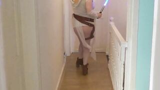 Starwars cosplay Rey costume in boots