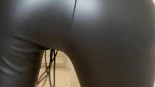 masturbation show in leather pants