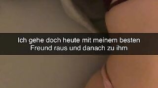 Cheating Girlfriend sends videos while fucking Snapchat Cuckold German