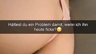 Cheating Girlfriend sends videos while fucking Snapchat Cuckold German