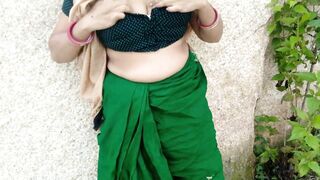 Indian Aunty Real Outdoor By Landlord Boy In open Field