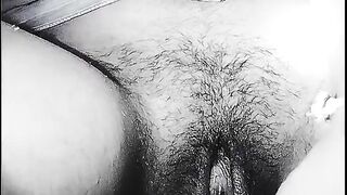 Indian college girl wet pussy masturbation black & white