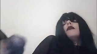 Goth Girl playing with herself for the first time (full 9 minutes video on my Onlyfans)