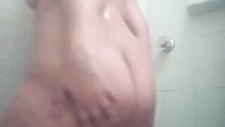 taking a nice hot shower