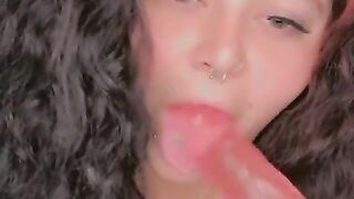 Sucking my dildo