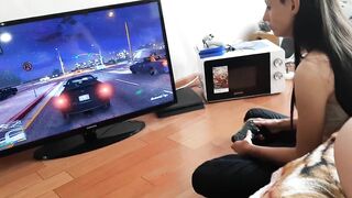 My Neighbor Plays GTA and I Masturbate Pussy Until She Sees - Lesbian_Illusion