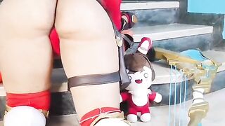 Amber genshin impact cosplay hentai