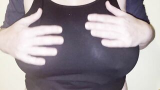 Wife's big milky white tits