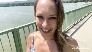 Ersties - Exhibitionist Blue Fingers Herself On a Public Beach