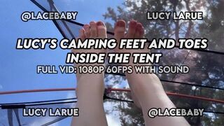 Lucy's Camping Feet and Toes Inside the Tent FREE Trailer Lucy LaRue LaceBaby