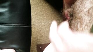 Pissing on bosses chair and my feet