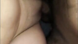 Fucking petite tight pussy on the bed before going to bed