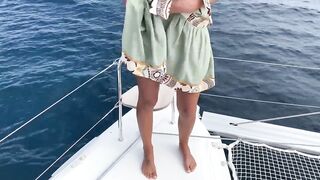 Hot Girl on a boat teasing with her Pussy and Feet