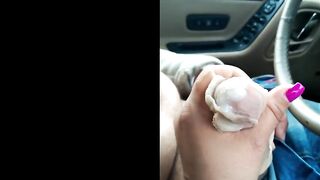 compilation of public cumshots in the car, hand and foot handjobs