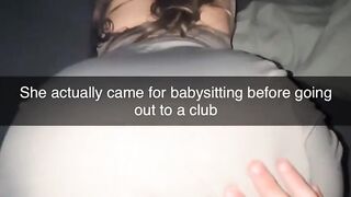 Babysitter gets railed while wife taking a shower on Snapchat