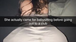 Babysitter gets railed while wife taking a shower on Snapchat